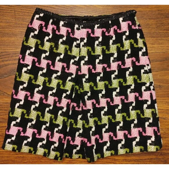 BOHO VTG MILLY of New York Embroidery Mod 70s Skirt Green Pink Black Mini Sz 2 - Picture 2 of 9